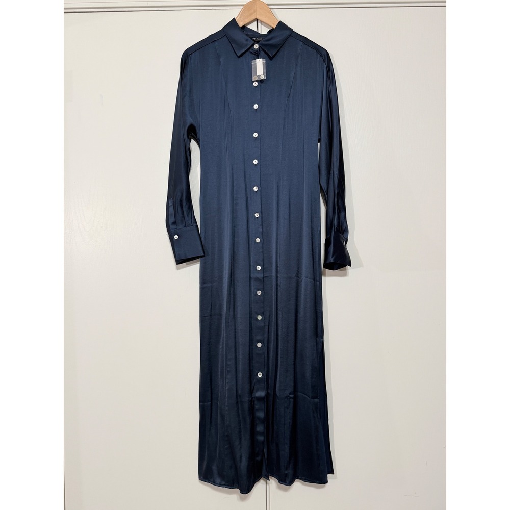 NWT Madewell Sz 4 Satin Button-Front Shirtdress $128